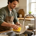 thumbnail image 7 of Scrub Sponges, Dual Sided Sponges, Tub Scrubber Sponge, Heavy Duty Yellow Kitchen Cleaning Sponges, Ergonomic Non-Scratch Dish Scrub Sponges, Dish Scrub Sponges, 4.72 × 3.15 Inch, 7 of 7
