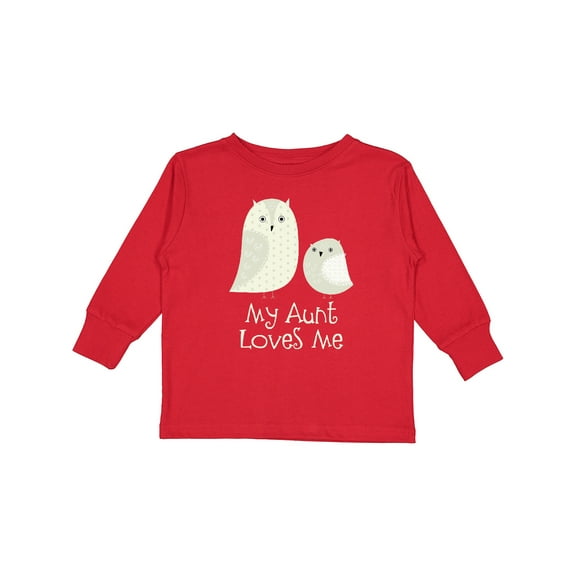 Inktastic Aunt Loves Me owls Boys or Girls Long Sleeve Toddler T-Shirt