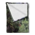 thumbnail image 2 of Landscape Soft Flannel Fleece Blanket, Wild Trees Landscape Photography Walkway to Forest Calm Weekend Getaways Scenery, Cozy Plush for Indoor and Outdoor Use, 60" x 80", Multicolor, by Ambesonne, 2 of 5