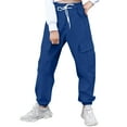 thumbnail image 6 of Gpaecead Trendy Boys And Girls Boys Cargo Pants Kids Elastic Waist Jogger Pants Casual Trousers With Pockets 3-12 Years Blue, 6 of 8