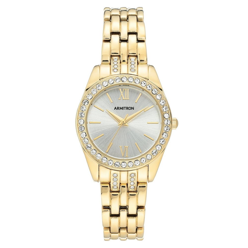Armitron - Armitron Ladies' Dress Watch with Silver Round Dial and Gold ...