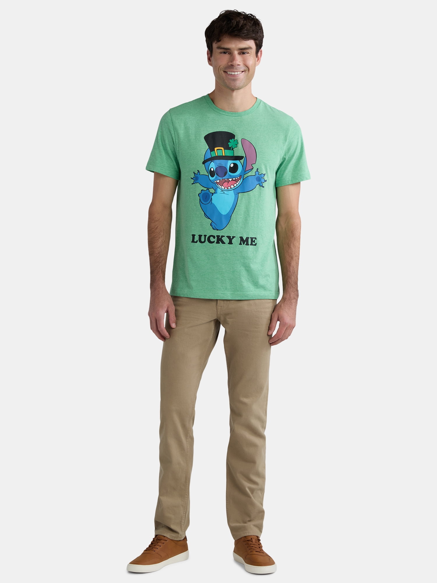 Disney Stitch Men's & Big Men's Saint Patrick's Day Graphic Tee, Sizes XS-3XL