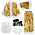 thumbnail image 2 of Santa Outfits for Men Adult Santa Suit Gold Top and Pants 6PCS Set Christmas Suits for Men Party Suit L, 2 of 8