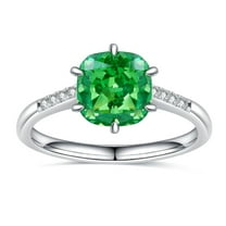 Aurora&Fiori 2CT Radiant Cut Engagement Rings, Blue/Green/Yellow Gemstone High Carbon CZ Rings,925 Sterling Silver 18K White Gold Plated,Cubic Zirconia Promise Ring for Wedding,Daily