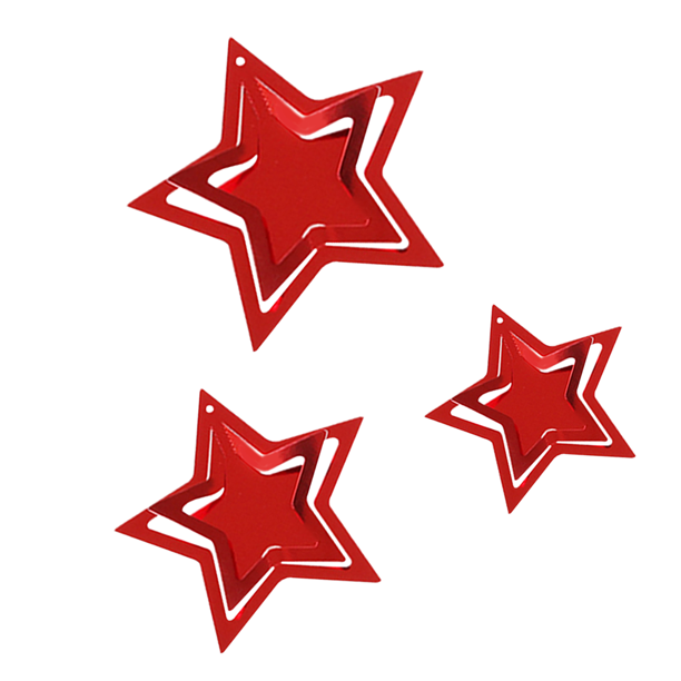 1 Juego de guirnalda de cortina de estrella de cinco puntas de mariposa con forma de corazón de PVC, decoración de fiesta, decoración de boda, Kits de decoración para fiestas Rojo 11 estrellas Naiovety HA003487-06