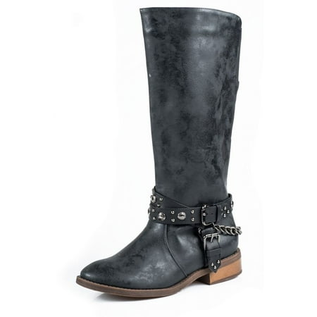 Roper - Roper Western Boots Womens Tied Mid Slip On Black 09-021-1558 ...