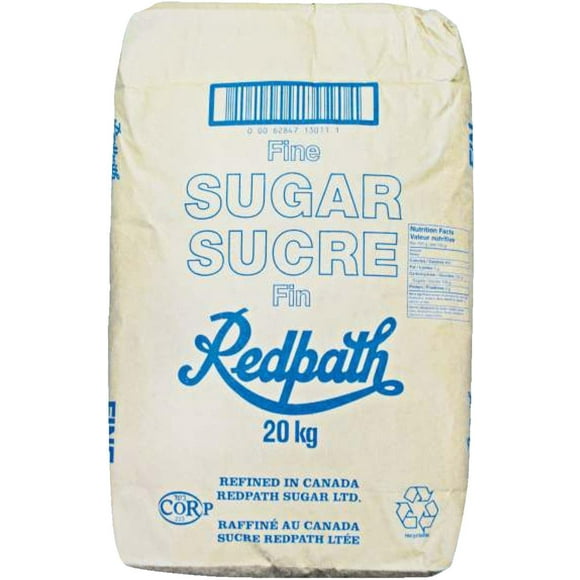 Redpath Granulated Sugar - 20kg Bag - 1 Count - Perfect for Baking, Cooking, and Sweetening (1ct)