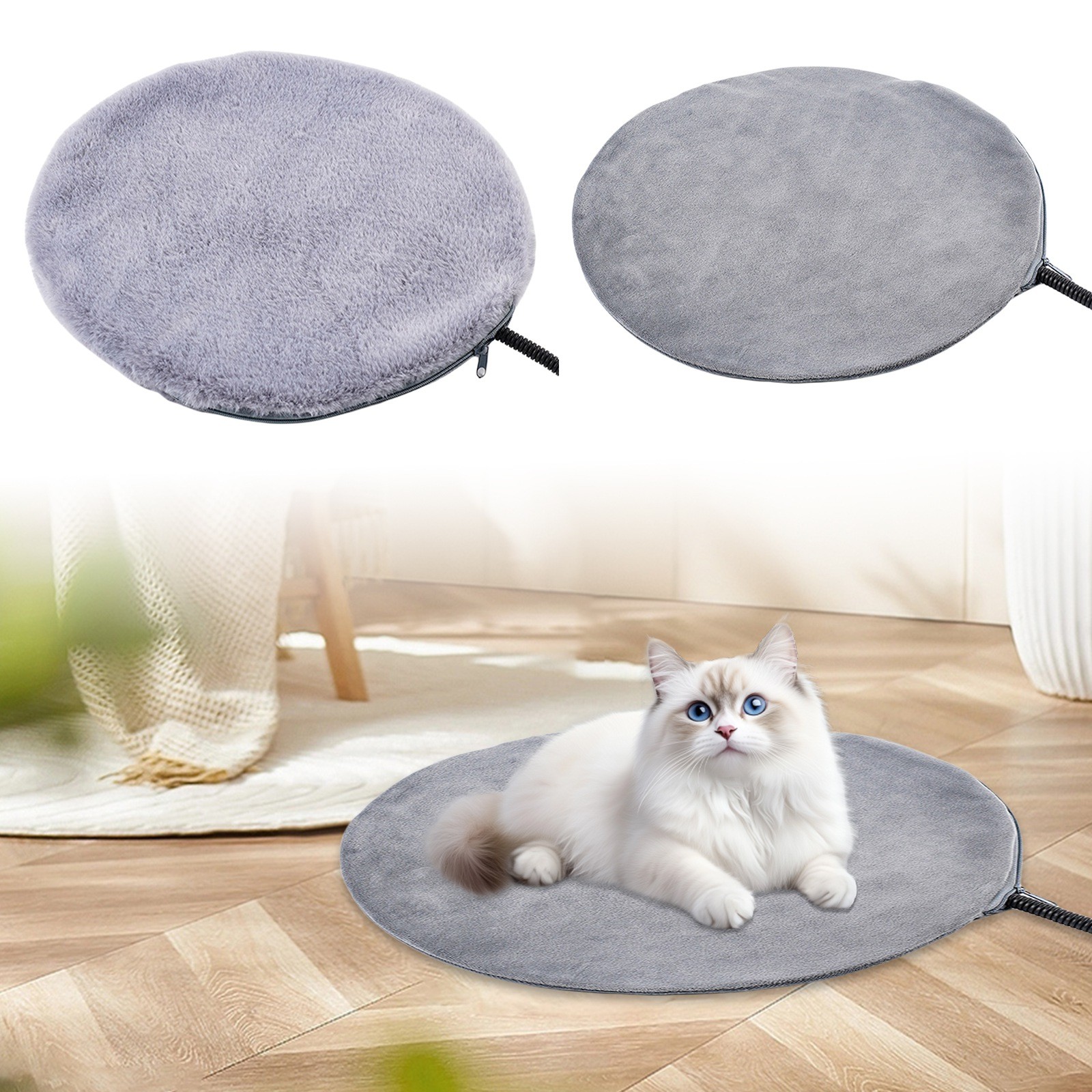KMWGRE Pet Heating Pad Thermostat Controlled Soft Warm Bed Mat Energy Efficient Cozy Warmer for Cats and Dogs A One Size