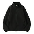 thumbnail image 1 of Dvkptbk Veste Femme Couleur Unie Col Montant Veste Extérieure Grande Taille Imperméable Coupe-Vent, 1 of 5