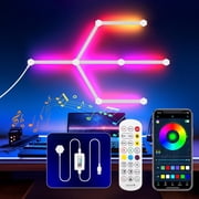 DAYBETTER RGB Smart Splicing Light Lines 9PCS, Modern LED Wall Panels with APP/Remote Control, DIY Gaming Lights with Music Sync, for Game Room, Bedroom & Living Room Decor