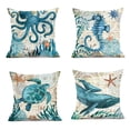 thumbnail image 1 of Criaturas marinas tortugas caballitos de mar ballenas pulpo funda de almohada C, 1 of 5
