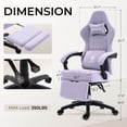 thumbnail image 2 of GOOSEA Ergonomic Gaming Chair with Footrest and Lumbar Support, Breathable Fabric Office Chair with Cooling Gel Seat Pad and Storage Bag, Home Computer Desk Chair, Purple, 2 of 9