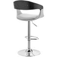 thumbnail image 5 of Maklaine 33" Modern Faux Leather Bar Stool in Gray/Steel/Black, 5 of 10