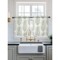 thumbnail image 2 of Sage Green Palm Leaves Tier Curtains 36 Inch Length,Sheer Curtains for Bedroom Living Room Summer Tropical Tree Coastal Plants Short Kitchen Curtains Drapes for Small Half Window 27.5"x36" 2 Panels, 2 of 7