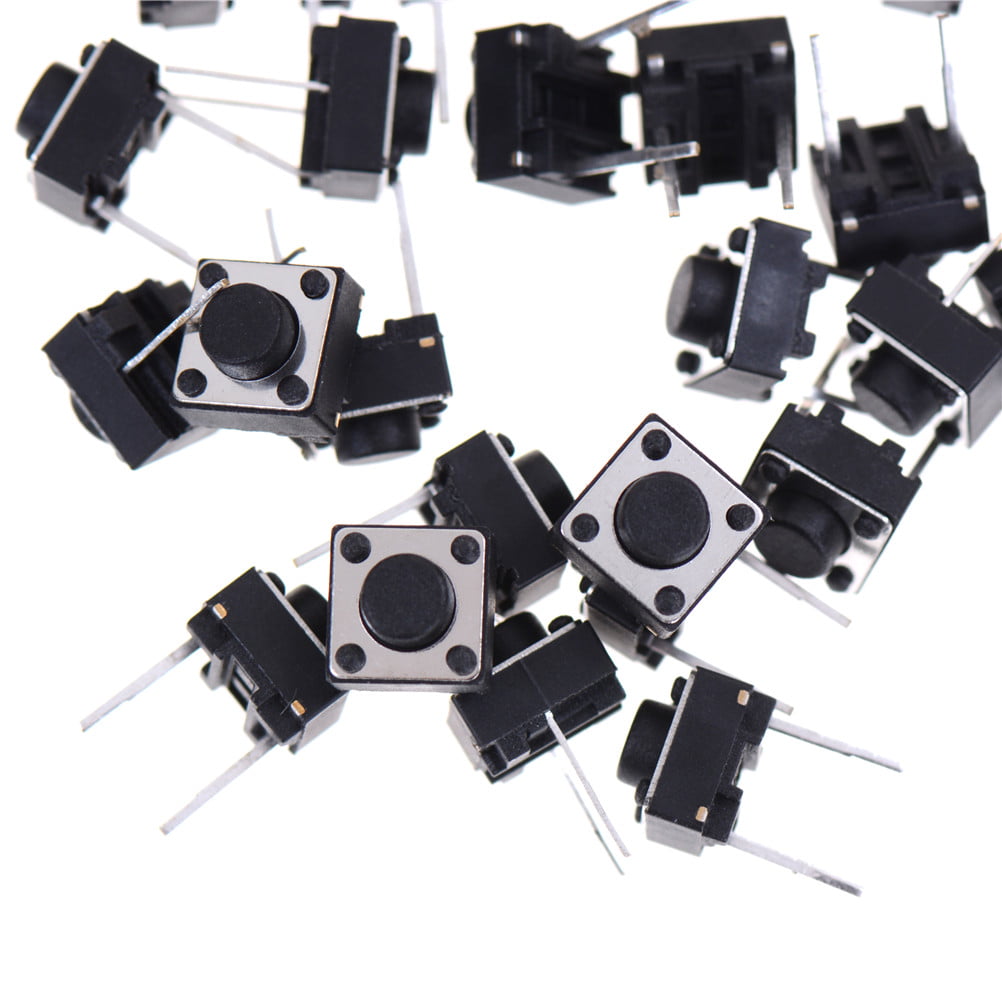 100pcs 2pins Tactile Push Button Switch Tact Switch 6X6X5mm Momentary ^P 