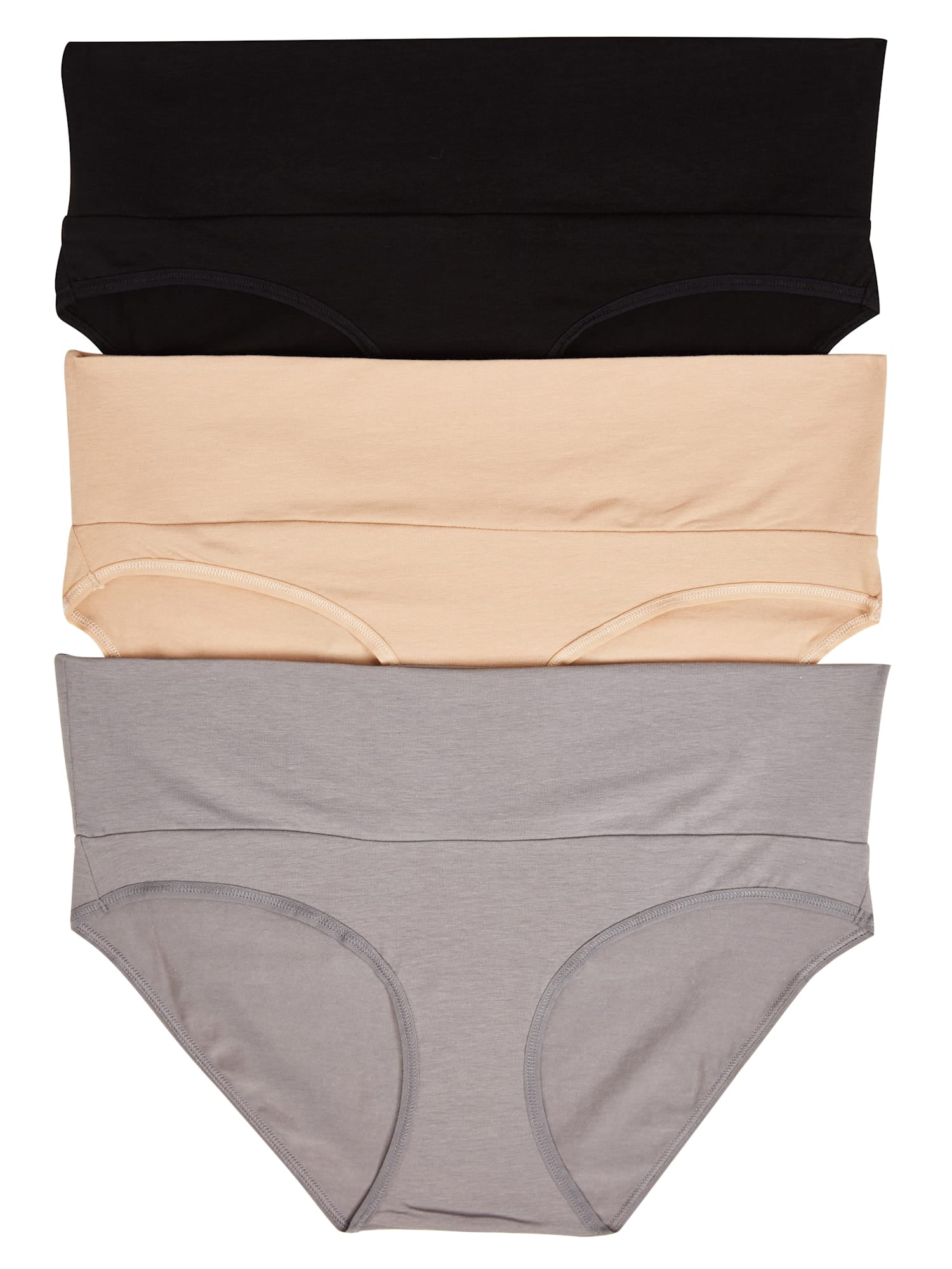 Motherhood Maternity Womens 3 Pack Fold Over Brief Panties 