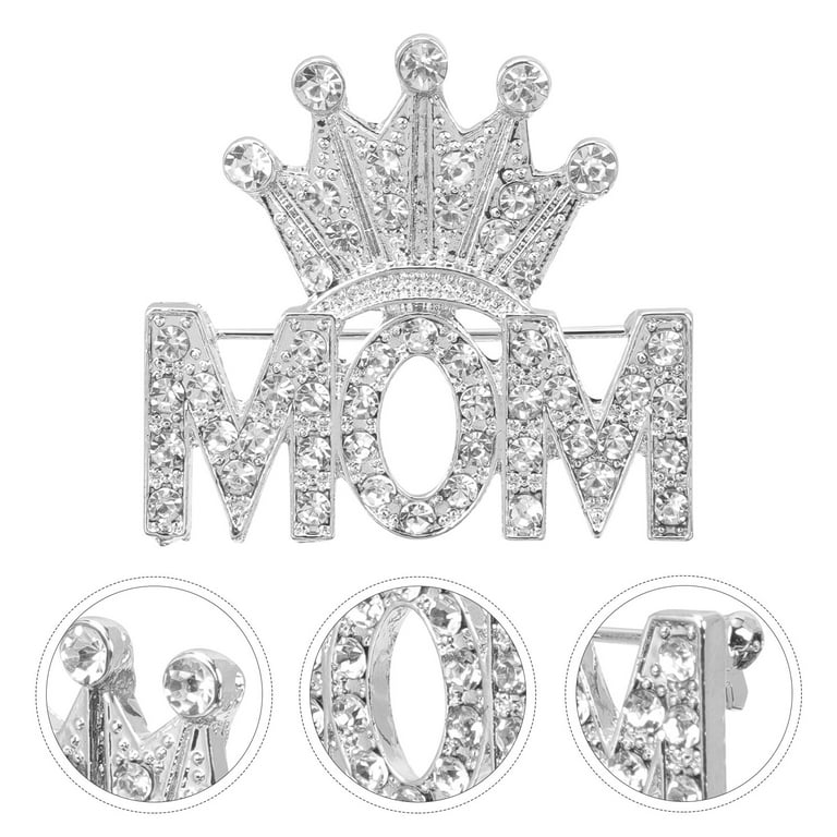 Mom Brooch Pin Crown Pin Clothing Lapel Pin Mother's Day Gift for Women 
