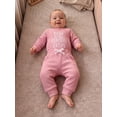 thumbnail image 4 of RUINIXCW New To The Cousin Crew Newborn Baby Boy Hospital Coming Home Outfit Infant Baby Boys Fall Winter Clothes Long Sleeve Waffled Romper and Pants Hat Set, 4 of 9