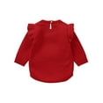 thumbnail image 2 of Gupgi Christmas Sweaters for Baby Girl Red Reindeer Romper Ruffle Long Sleeve Newborn Infant Deer Knit Bodysuits, 2 of 9