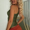 thumbnail image 6 of Ribbed Tank Tops with Built in Bra, Womens Racerback Tanks Sleeveless Knit V Neck Slim Fit Cropped Tees (M, Army Green), 6 of 8