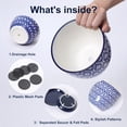 thumbnail image 2 of ANHXN ceramic flowerpot, indoor plant flowerpot, planter with drainage hole and tray. Different colors to choose from, 2 of 6