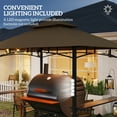thumbnail image 5 of Outsunny 8' x 5' Grill Gazebo, Double Tiered Outdoor BBQ Gazebo with LED Light, 2 Side Shelves, Hooks and Bottle Opener for Patio Yard, Dark Brown, 5 of 9