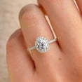 thumbnail image 2 of solitaire jewels Dianty 1CT Oval Moissanite Hidden Halo Engagement Ring For Women, 14K White Gold, 2 of 7