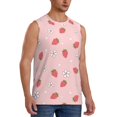thumbnail image 2 of Uemuo Floral Strawberr Pattern Men's Sleeveless T-Shirt,Muscle Athletic Tank Top, Moisture-wicking Quick-dry Breathable Classic Tee Top for Gym Run Outdoor Sports-Small, 2 of 8