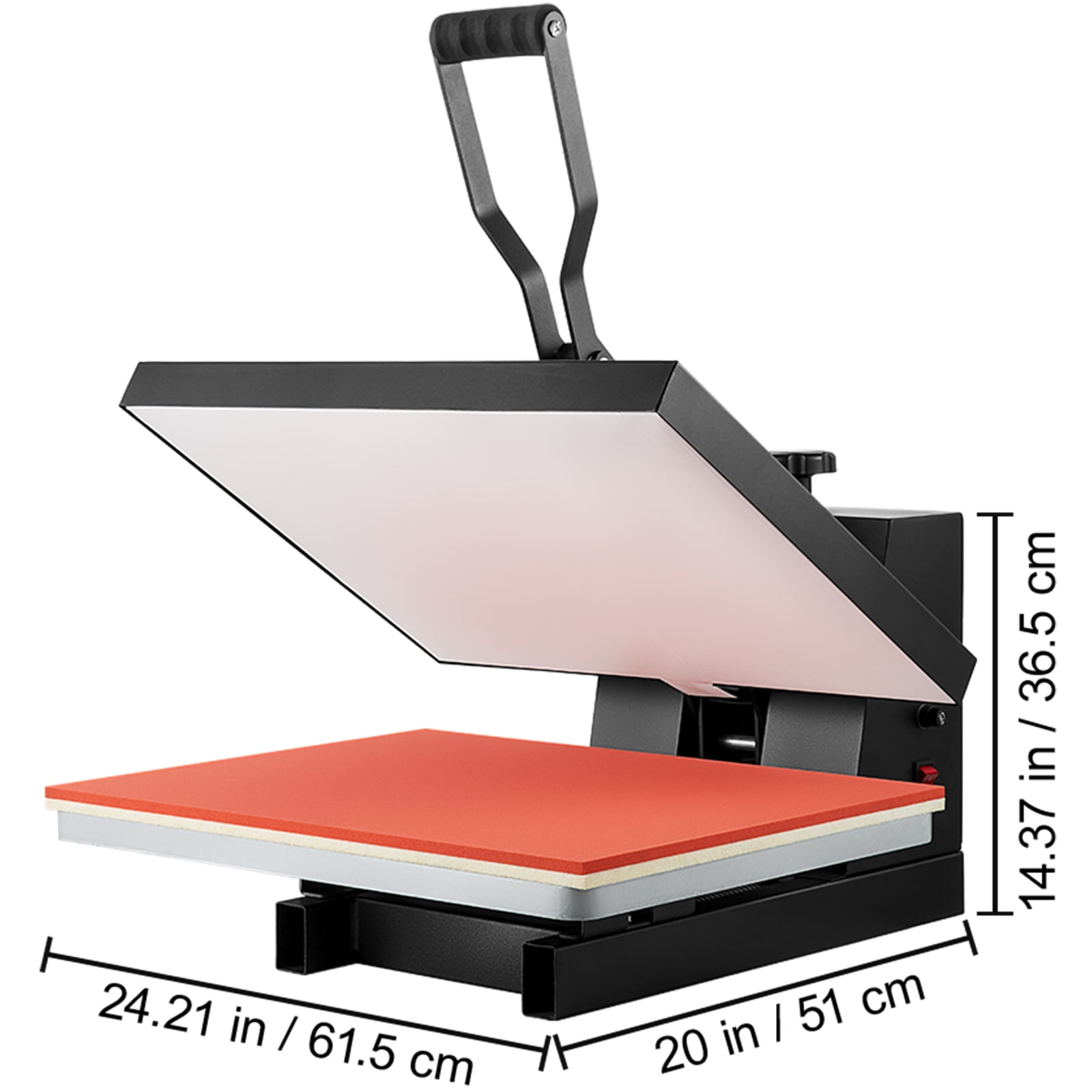 KFFKFF 16x20 Heat Press Machine, 1700W Power, Quick Heating, High-Pressure Heat Transfer Machine for T-Shirts, Digital Sublimation Printer for Vinyl Transfers, User-Friendly Design, Black