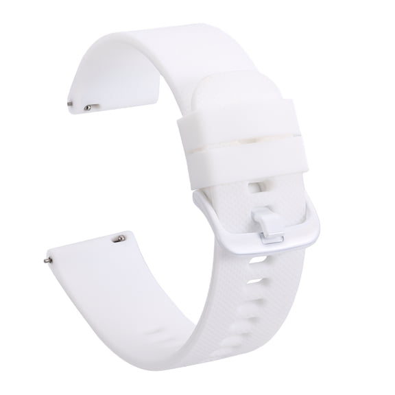 Uxcell Silicone Watch Bands 22mm Width Soft Quick Release Watch Bands Replacement Sports Straps with Stainless Steel Buckle for Men Women, White