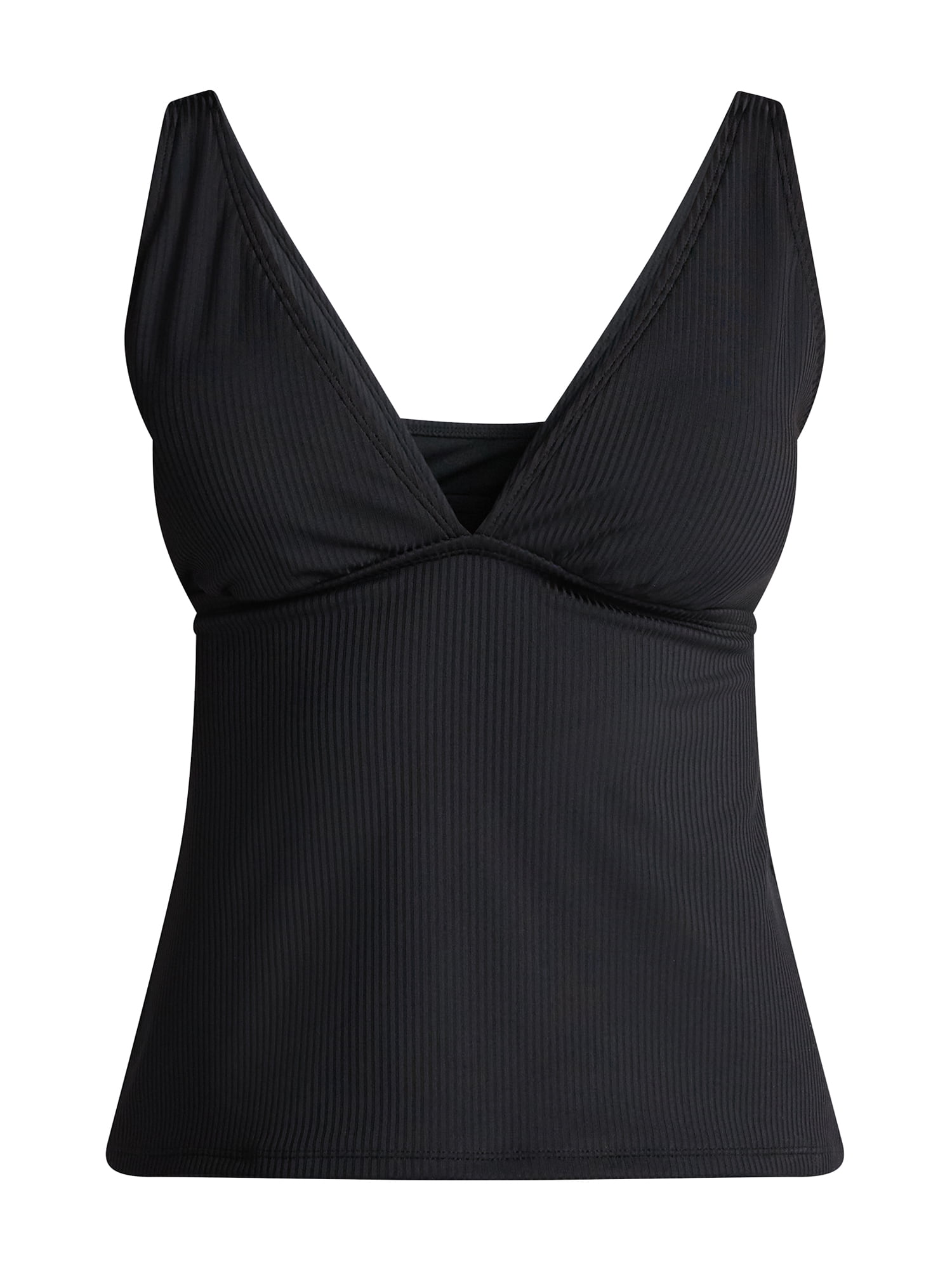 Time and Tru Women's and Women’s Plus V Neck Tankini Top, Sizes XS-2X