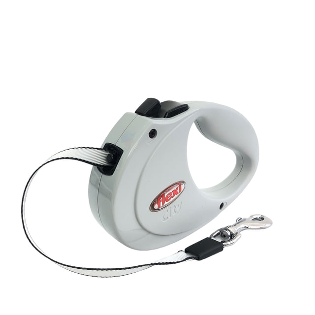 Correa Retráctil para Perro Flexi City Mediana Color Gris