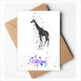 thumbnail image 1 of Giraffe Cartoon Animal Grey Welcome Back Greeting Cards Envelopes Blank, 1 of 3