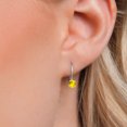 thumbnail image 3 of Gem Stone King 14K White Gold Yellow Sapphire Earrings for Women | 0.32 Cttw | Gemstone September Birthstone | Round 3.5MM, 3 of 6