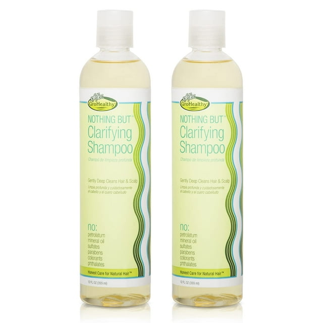 Nothing But Shampooing Clarifiant Détox Sans Sulfate pour Cheveux Naturels - Shampooing pour Cheveux - Sans Parfum - Élimine les Accumulations - 12oz - Lot de 2