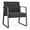 Adler Nocturnal, variant on Waterfall Reception Sled Base Oversize Guest Chair / Charcoal Steel / Light Gray