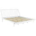 thumbnail image 1 of King Mid Century Solid Wood Spindle Platform Bed in White, 1 of 8