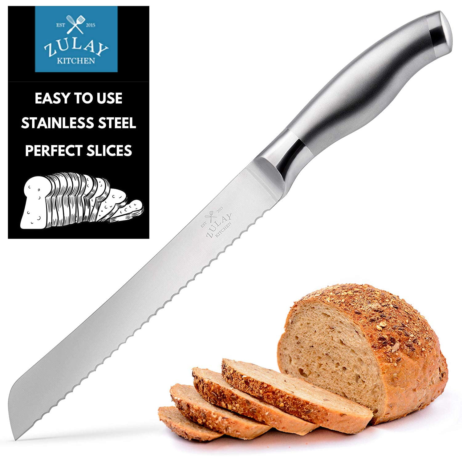 Zulay Kitchen Serrated Bread Knife