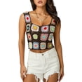 thumbnail image 1 of Txlixc Blusa de verano sin mangas para mujeres chaleco de punto hueco bordado a mano de ganchillo de colores Txlixc  moda, 1 of 9