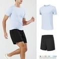 thumbnail image 2 of GERsome Men's Tracksuits 2 Piece Short Sleeve Crewneck Plain T Shirts and Shorts Sets Summer Athletic Running Gym Workout Loungewear for Men M-3XL, 2 of 6