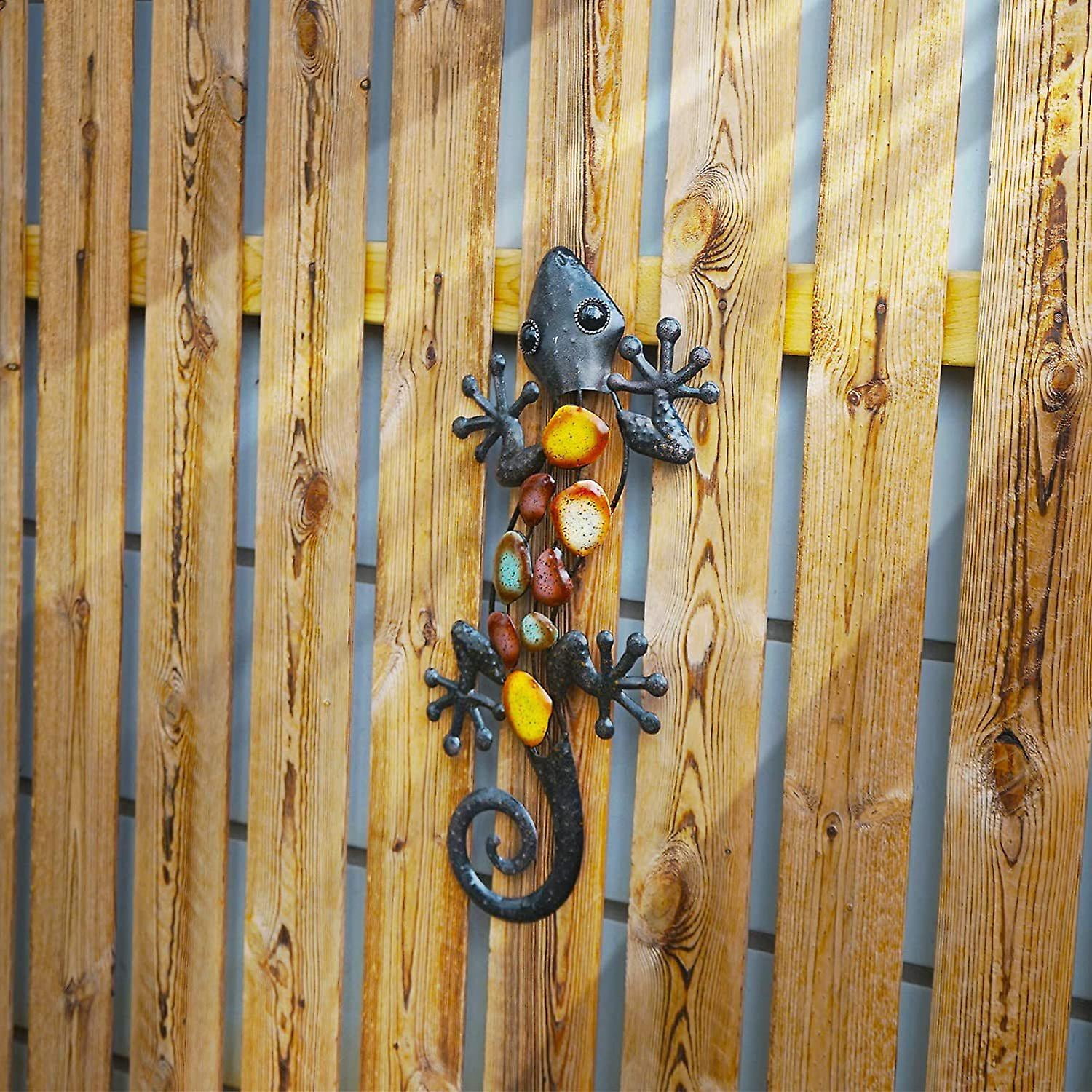 Gecko Art mural suspendu lézard métal décoration de mur de décoration de la sculpture en verre