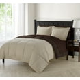 thumbnail image 2 of VCNY Home Lincoln 7-Piece Taupe/Chocolate Solid Color Reversible Bed in a Bag, Queen, 2 of 9