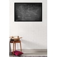 thumbnail image 2 of Chalk Map - World Wall Poster, 22.375" x 34", Framed, 2 of 2