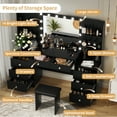 thumbnail image 4 of Richya Modern Makeup Vanity Desk with Lighted Mirror and Sturdy Stool,Makeup Table Sets with Drawers and Shelves, 4 of 7