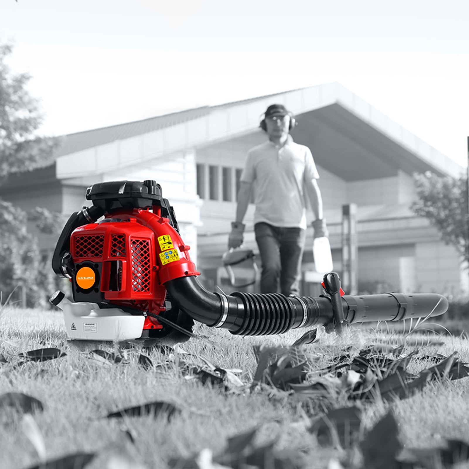 Mairbeon 2-Stroke Engine 900CFM Air Volume 2.3L Tank Leaf Blower 80CC Gas Powered Backpack Snow Blower