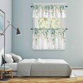 thumbnail image 5 of Teal Summer Eucalyptus Leaves Kitchen Curtains Sets for Windows 36 Inch Length, Spring Botanical Watercolor Rod Pocket Window Treatments Tier Curtains and Valances Set for Bedroom/Bathroom, 5 of 8