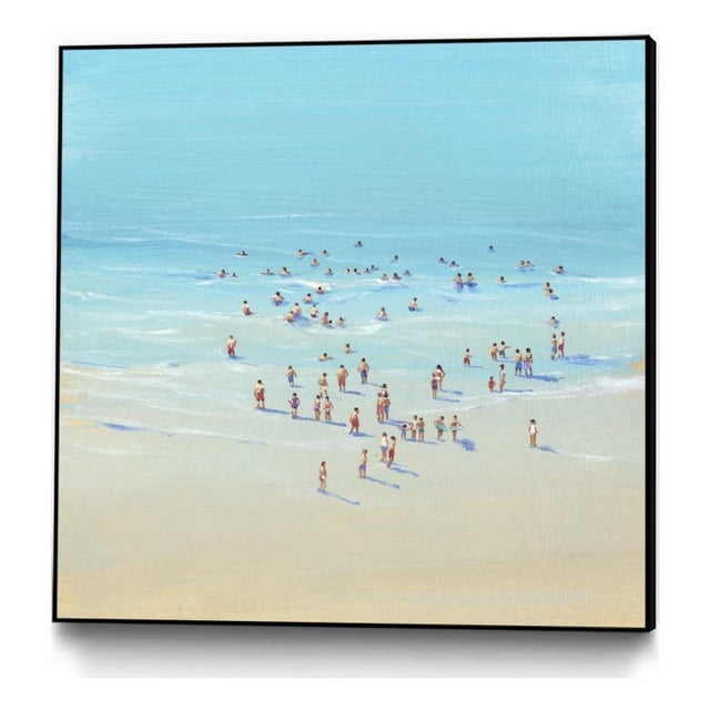 Giant Art Toile 30x30 Plage Jour II Encadrée en Multicolore