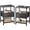 Charcoal Black Wood Grain Print-2, variant on Black 2-Pack End Tables with Fabric Drawer and Metal Frame