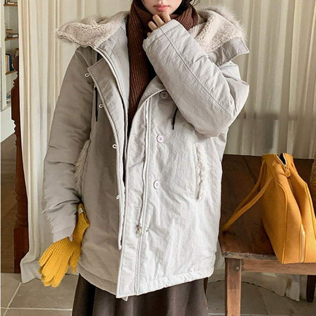 Ailaofu Manteau Matelassé en Molleton pour Femme, Chaud, Hydrofuge, à Capuche, à Fermeture Éclair, Épaissi, avec Poches