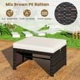 thumbnail image 5 of Gymax Set of 2 Patio PE Rattan Ottomans w/ Soft Zippered Cushions for Deck Outdoor White, 5 of 6